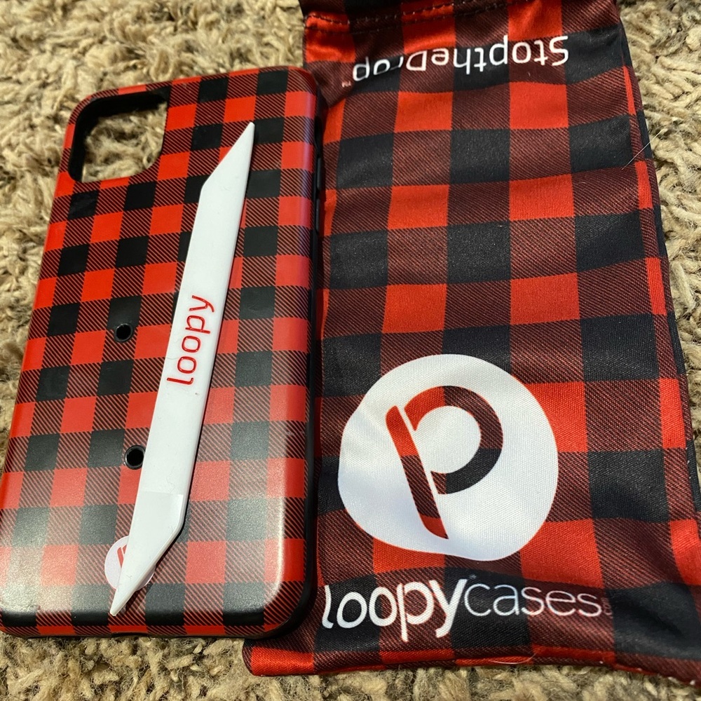 Loopy Case Red and Black Buffalo Plaid Phone Case